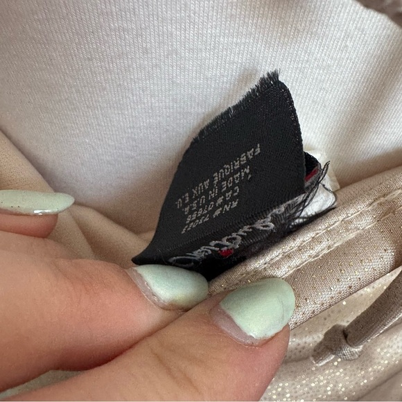 Vintage Y2K Gold Shimmer Halter Dress S - Picture 7 of 8